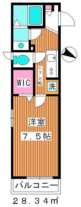 コンフォート(1K/2階)の間取り写真