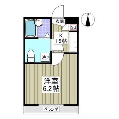 ガーラ141(1K/2階)の間取り写真