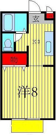 セジュール南柏I(1K/1階)の間取り写真