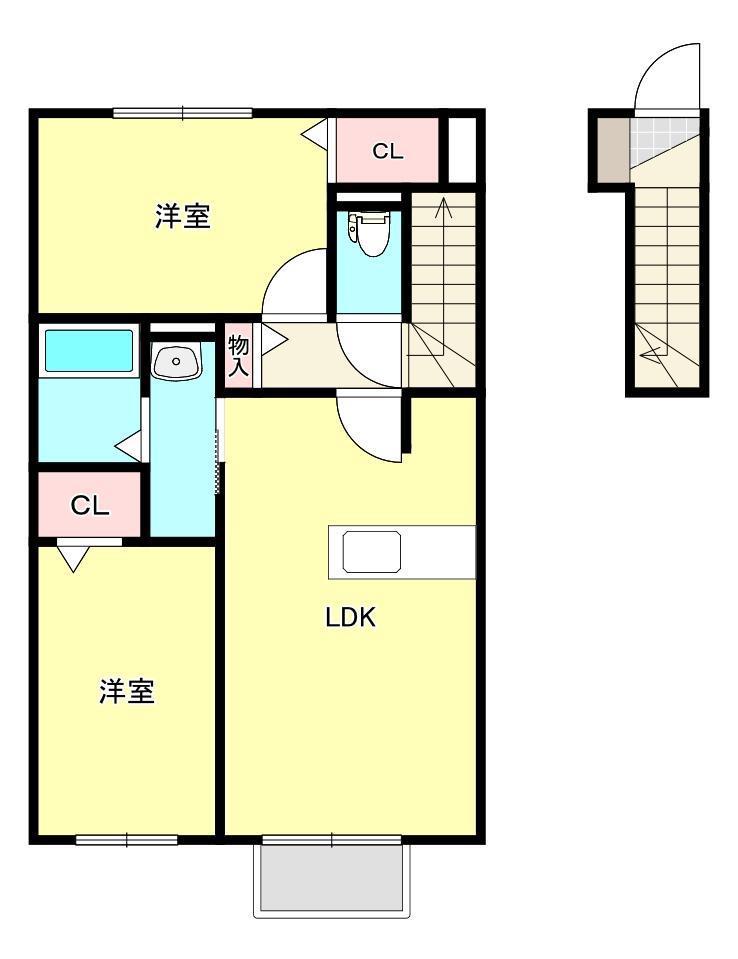 リムサ・ロミンサ(2DK/2階)の間取り写真