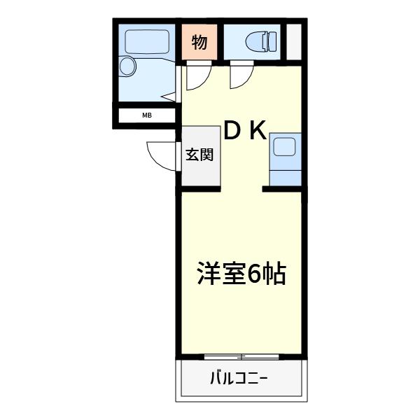 ハイネスゴールド(1DK/4階)の間取り写真