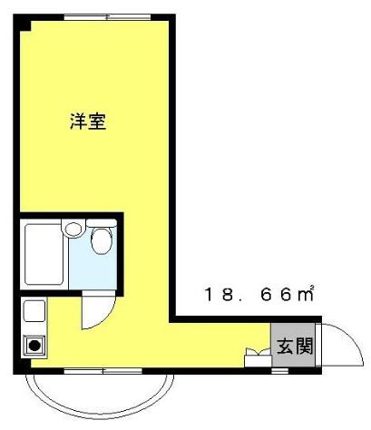 パレドゥブランシュ(ワンルーム/6階)の間取り写真