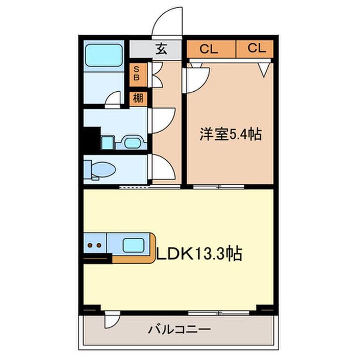 パルコンマックス(1LDK/3階)の間取り写真