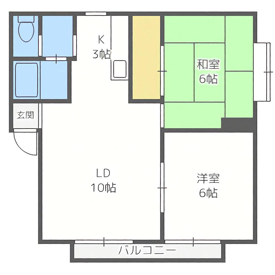 ローゼンハイム(2LDK/2階)の間取り写真