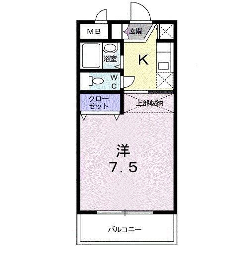 エクセレント由布(1K/2階)の間取り写真