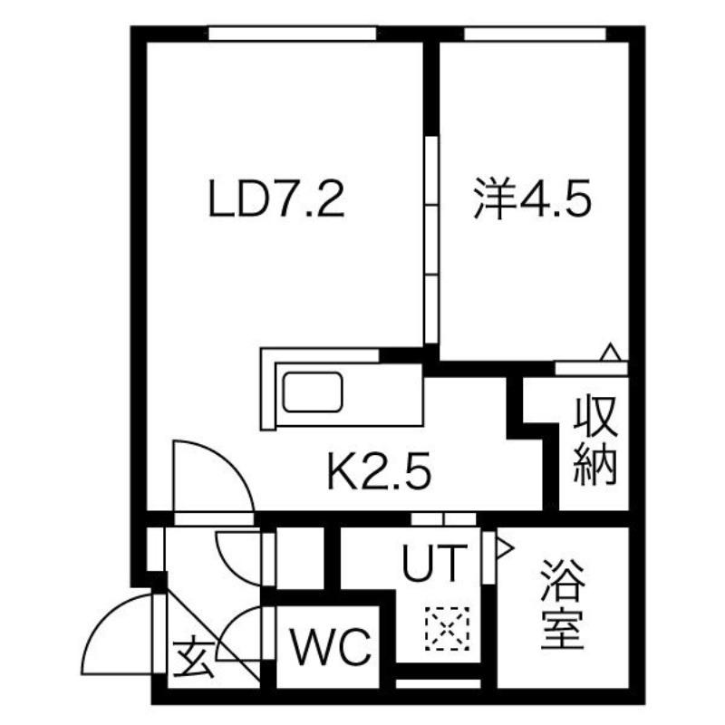ル・コリドール平岸(1LDK/3階)の間取り写真