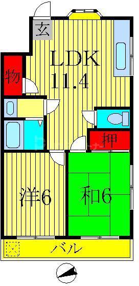 ハイツ63(2LDK/2階)の間取り写真