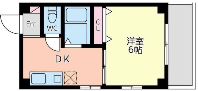 サンユービル3(1DK/3階)の間取り写真
