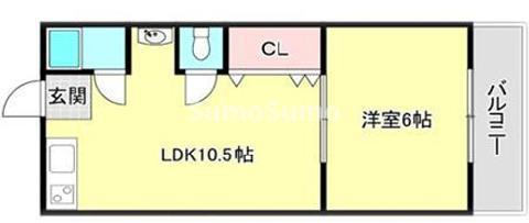 ハイツローレル(1LDK/3階)の間取り写真