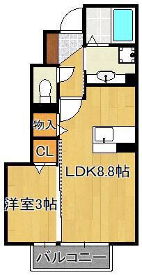フォルトナ カーサ(1LDK/1階)の間取り写真