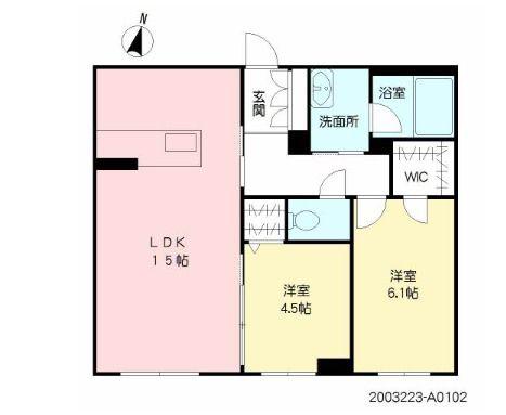 MASTメゾン下郡 A棟(2LDK/1階)の間取り写真
