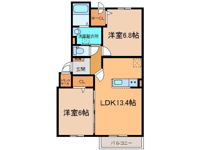 AMY V(2LDK/1階)の間取り写真