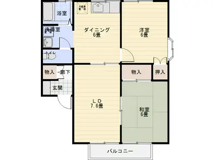 キャトルセゾン泉(3DK/2階)の間取り写真