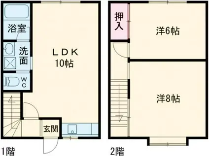 深堀町メゾネット(2LDK/1階)の間取り写真