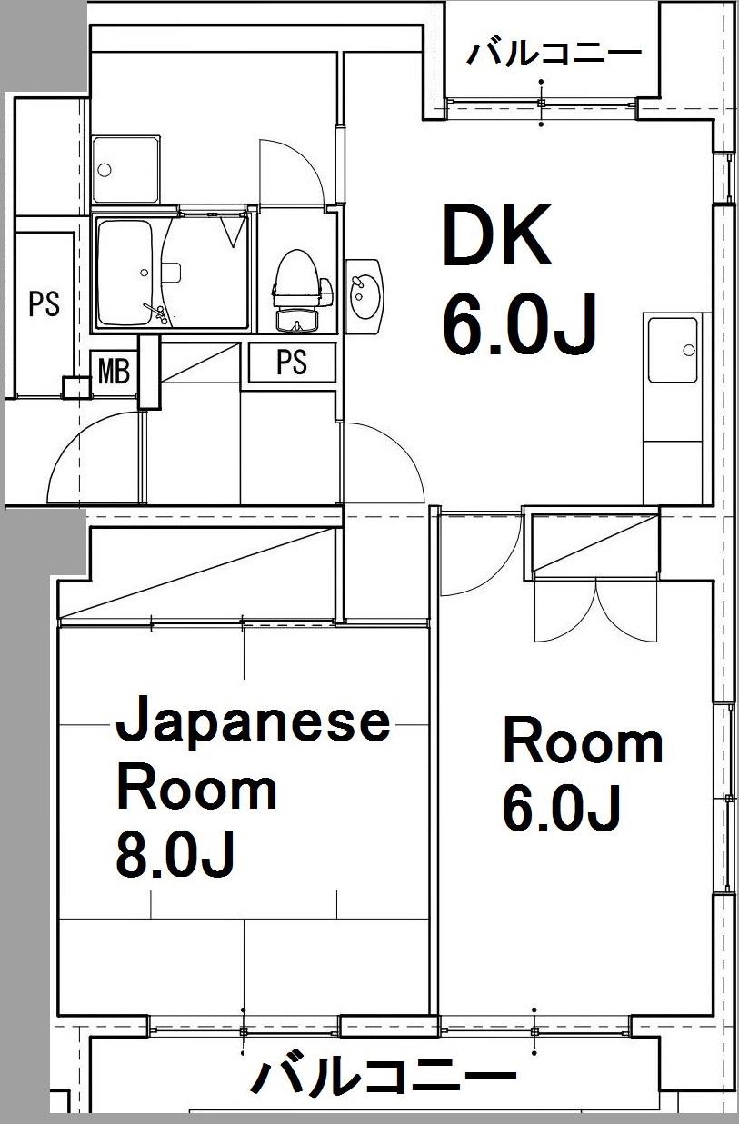 サイレンス錦糸町(2DK/7階)の間取り写真