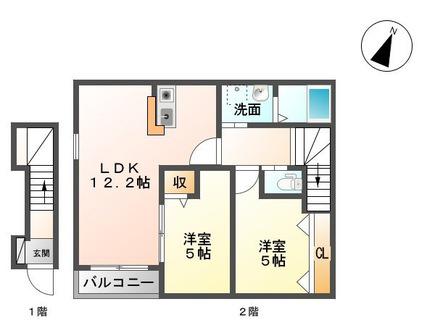 KAHITO 018(2LDK/2階)の間取り写真
