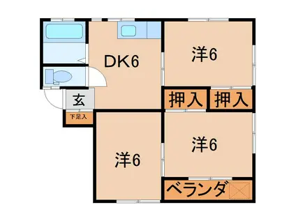 ハイツ向陽2号棟(3DK/1階)の間取り写真