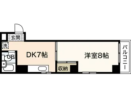 清水フォワードビル(1DK/5階)の間取り写真