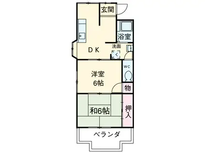 オオシマビル(2DK/2階)の間取り写真