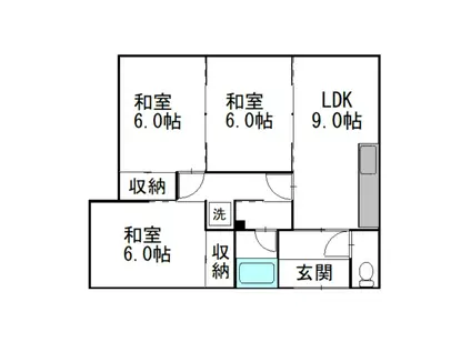 神田マンション(3LDK/2階)の間取り写真