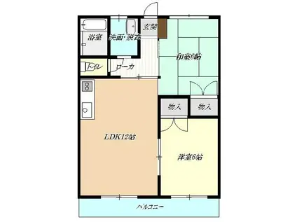 深沢ハイツ(2LDK/1階)の間取り写真