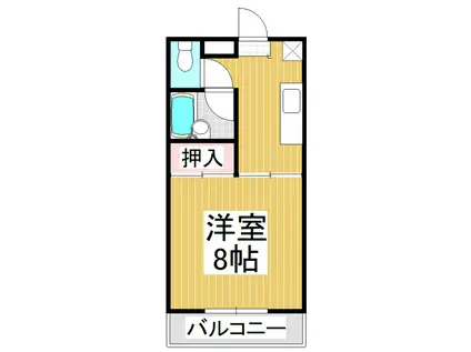 コーポ松岡(1K/2階)の間取り写真