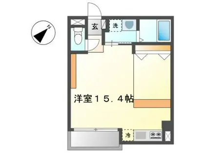ブローバルコート名西(ワンルーム/2階)の間取り写真