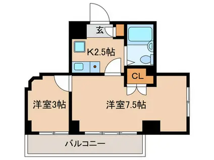 レジデンス坂本(2K/5階)の間取り写真