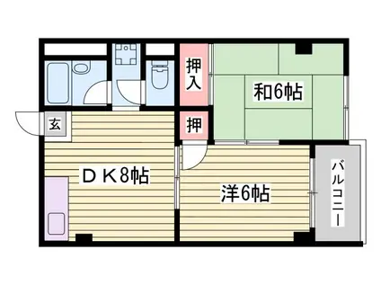 田町マンション(2DK/2階)の間取り写真