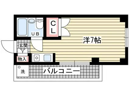 レッドサン・イケヤIII(ワンルーム/3階)の間取り写真