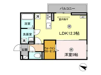 福田TREASURE(1LDK/2階)の間取り写真