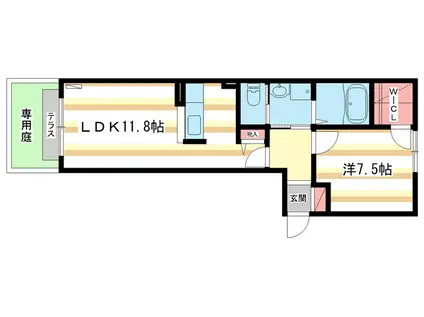 メゾン ドゥ エトワールA(1LDK/1階)の間取り写真