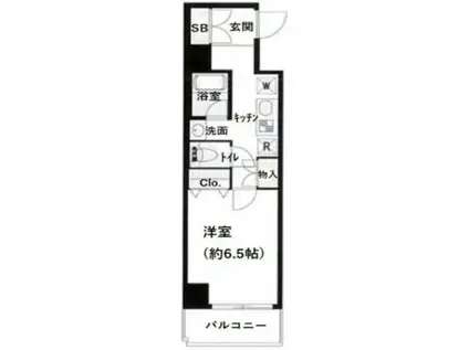 ダイナフォート品川大崎(1K/4階)の間取り写真