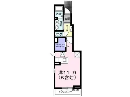 センチュリーナカダ(ワンルーム/1階)の間取り写真