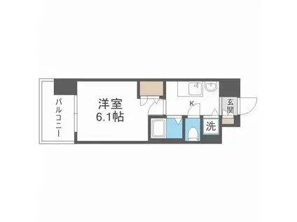 プレサンス天満橋アンジェ(1K/8階)の間取り写真