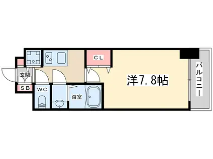 スプランディッド新大阪イースト(1K/2階)の間取り写真