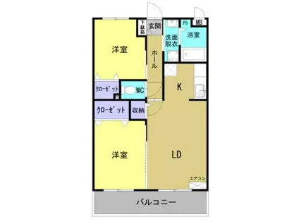 松江芭蕉マンション(2LDK/2階)の間取り写真