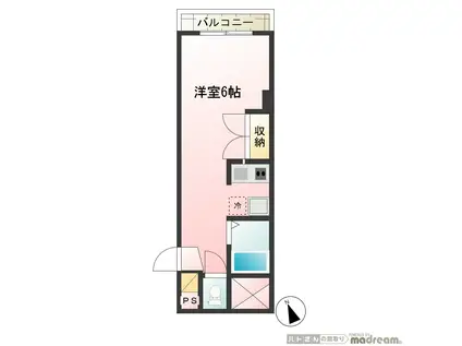 フローリッシュK(1K/2階)の間取り写真