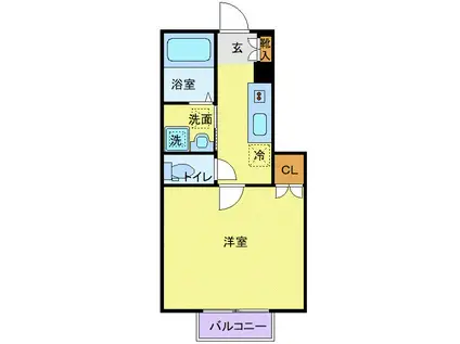 シャイン柏木(1K/1階)の間取り写真