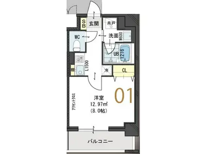 G-IRESIDENCE(1K/3階)の間取り写真