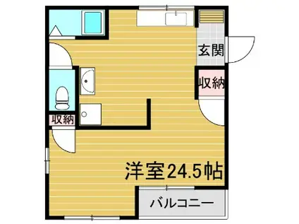 竹内マンション西棟(ワンルーム/3階)の間取り写真