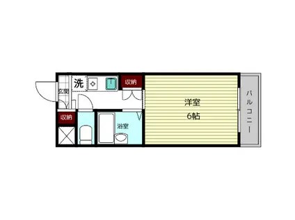 新大宮シティ・パル(1K/6階)の間取り写真