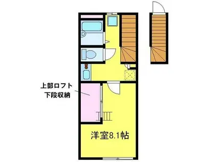 レオパレスメルベーユIV(1K/2階)の間取り写真