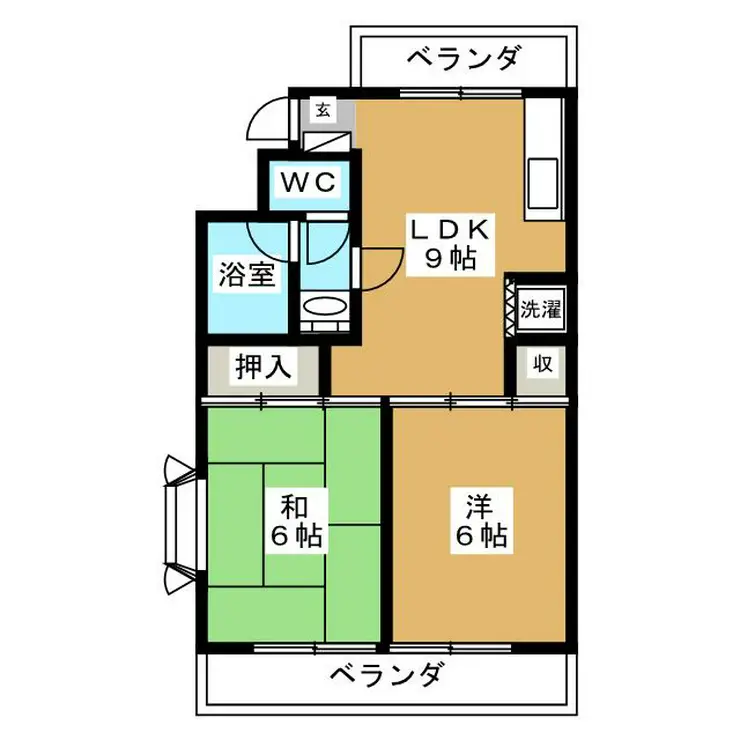 ヒルトップマンション石原 2階階 間取り