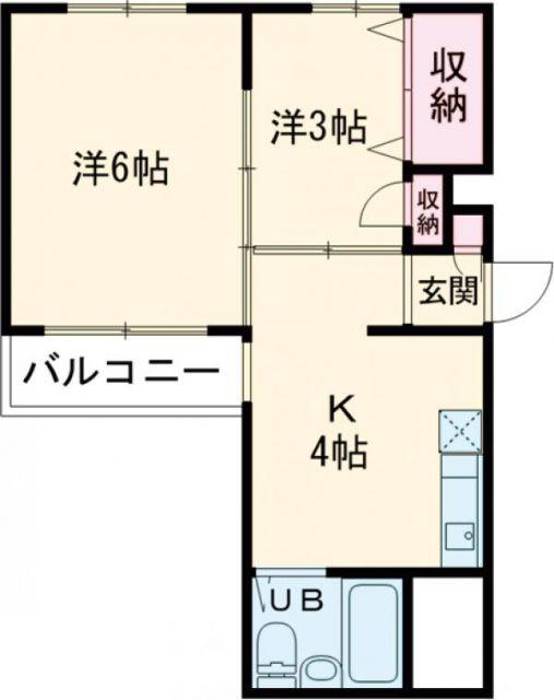 Lコート(2K/2階)の間取り写真