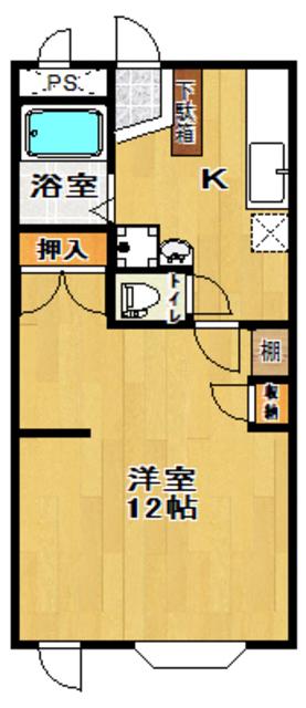 ルミネックス郡山(1K/1階)の間取り写真