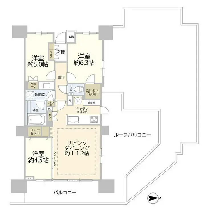 パークホームズ亀有ガーデンズコート 9階階 間取り