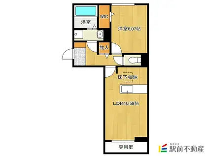 ダイワスイートII(1LDK/1階)の間取り写真