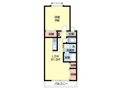 ログマン(1LDK/1階)の間取り写真