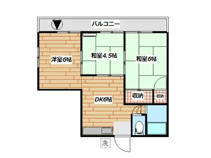 第二新栄荘(3DK/2階)の間取り写真